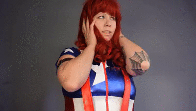 26324 - Ms Captain America HORNY GROWTH Distracts her! Masturbation, Clothes Destruction