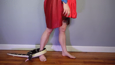 26328 - SUPERGIRL Vs The SNAKE! Superheroine Squeezed Stuck and Struggling