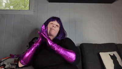 28947 - Executrix in Shiny Gloves- HOM Hand over Mouth POV